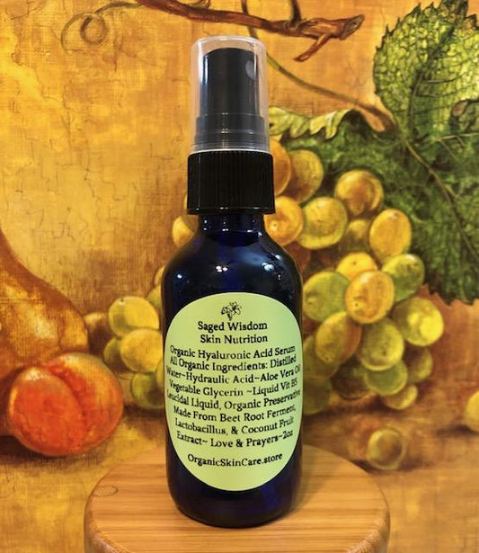 Organic Hyaluronic Acid Serum - 2oz Glass Spray Bottle